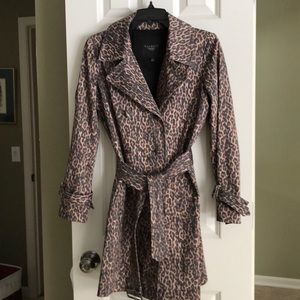 Talbots Leopard trench coat